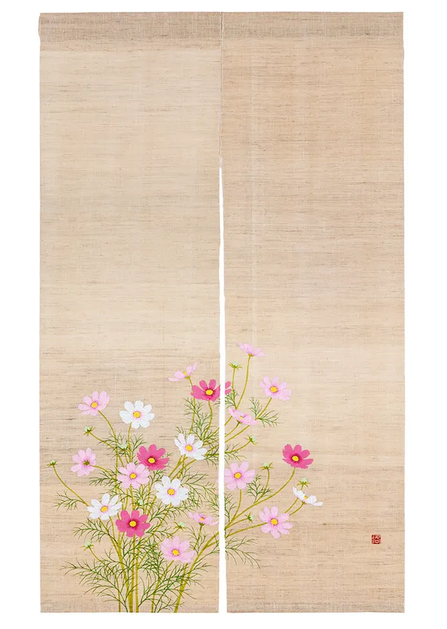 のれん「秋桜」