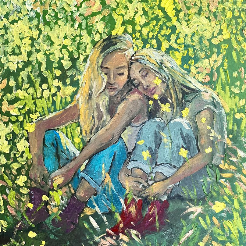 Girls Countryside Field