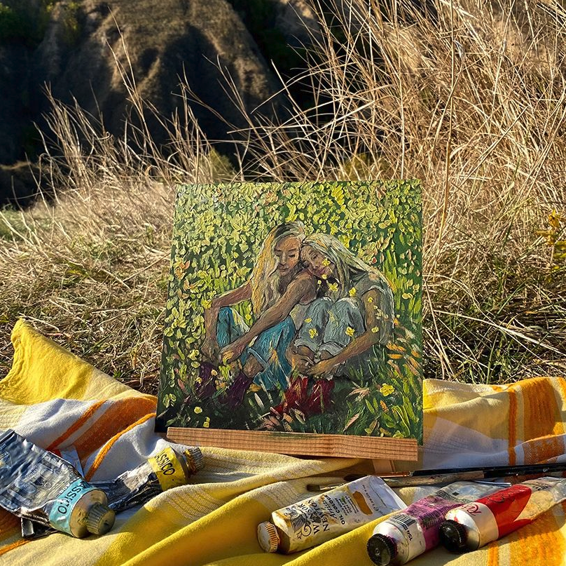 Girls Countryside Field