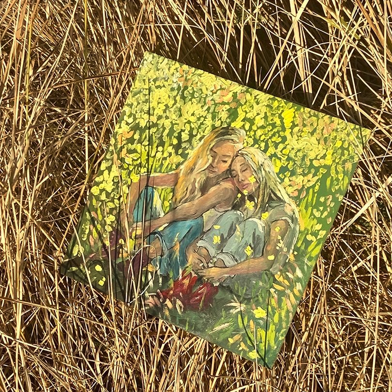 Girls Countryside Field