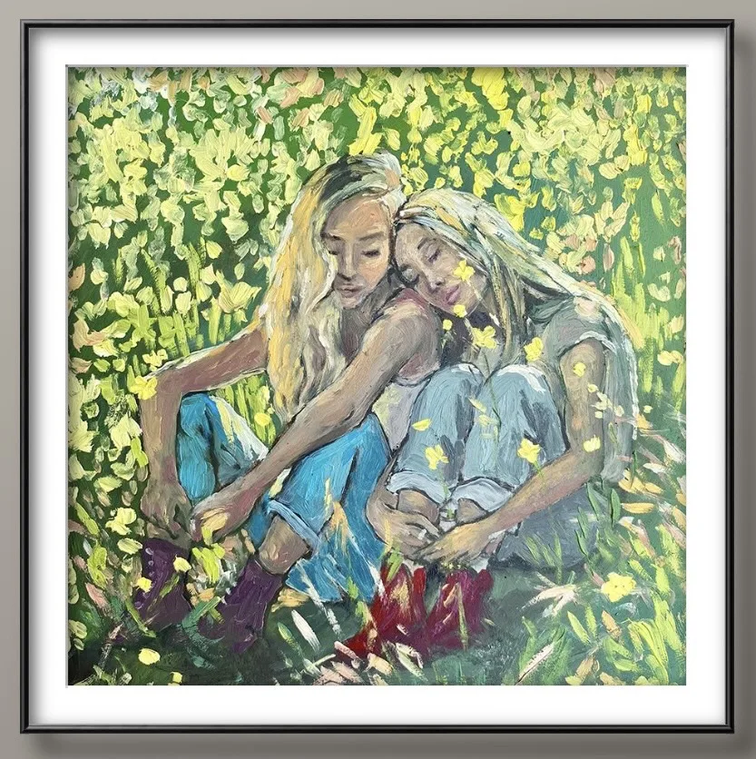Girls Countryside Field