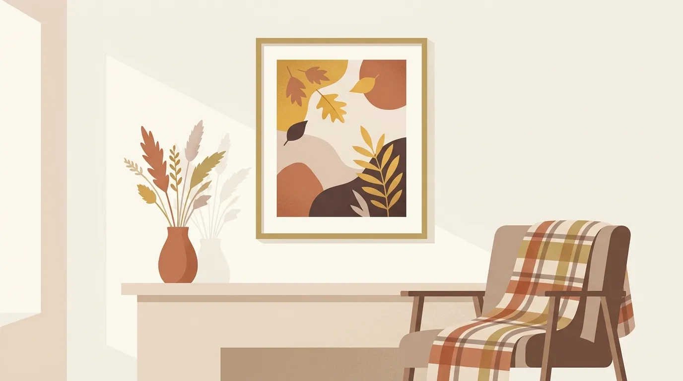 秋のインテリアに合う絵画のイメージ（イラスト）