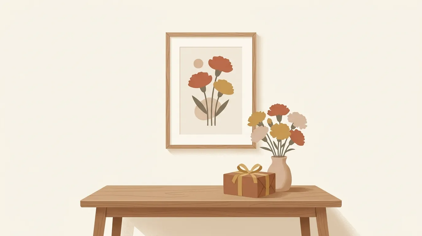母の日・父の日にアートを贈るイメージ（イラスト）