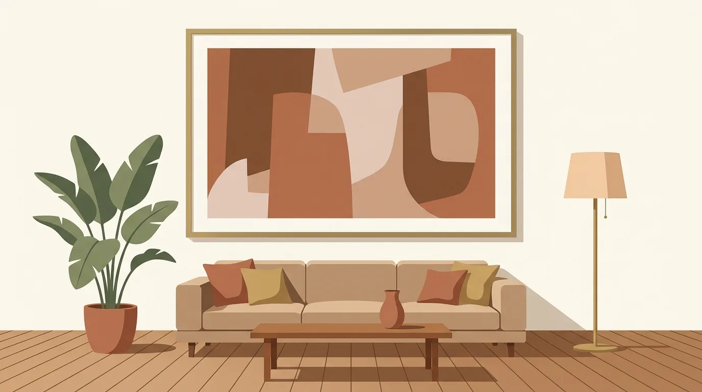大きな絵を1枚飾って主役にするイメージ(イラスト)